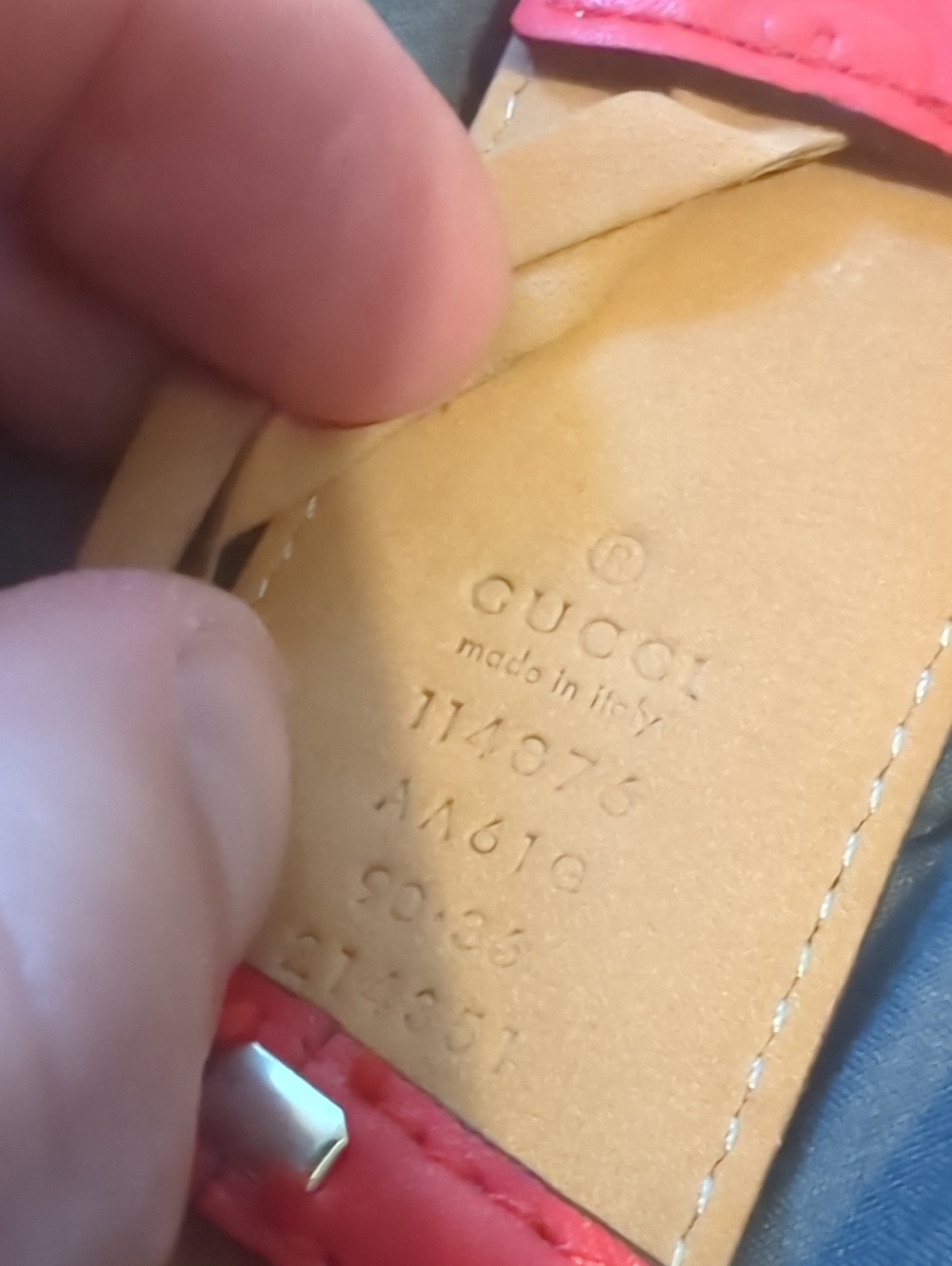Authentic Red Gucci Guccisma GG Belt - Picture 4 of 4